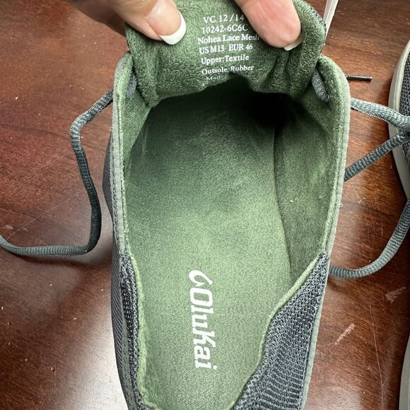 OluKai Men's Nohea Lace Mesh Boat Shoes Casual Beach Travel Size 13 46 Gray EUC - Picture 8 of 8